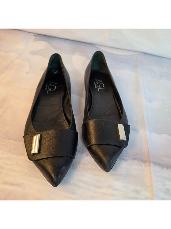 AGL Attilio Giusti Leombruni Shoes - AGL Attilio Giusti Leombruni Italy Leather Pointed Skimmer Flats Women 40
